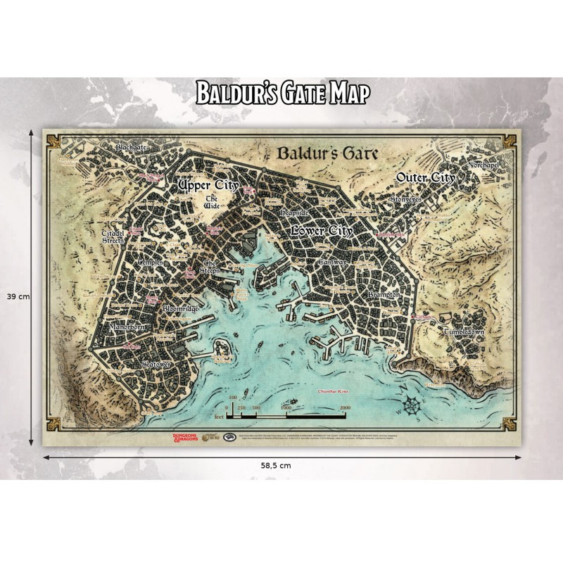 Dungeons and Dragons 5° Edizione – Mappa di Baldur's Gate – Italiano